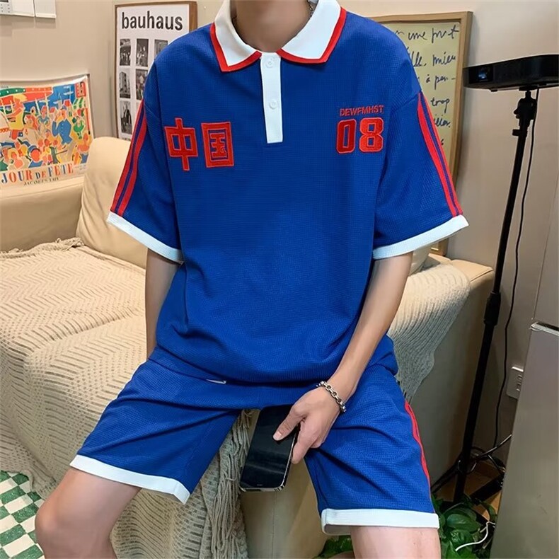 冰丝华夫格学生班服套装T224P45,男装休闲套装,星座1116-2