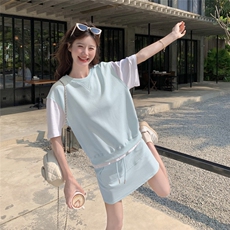 夏装新款！大量现货！卫衣拼接休闲两件套2C133-8916P140K198，女装套装/套裙，2C133