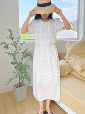 【现货】韩双层镂空连衣裙，女装连衣裙，欧尼蒂