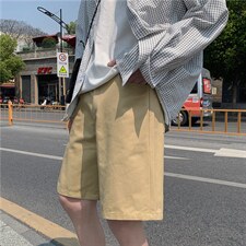 K939/P25新夏季港风潮男士宽松五分裤子韩版沙滩纯色休闲大码短裤图片