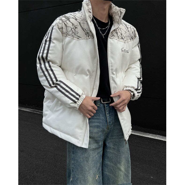 PU皮棉服冬季宽松港风棉衣立领冬装棉袄外套男MY249-特P105控168,男装棉衣,电商B370