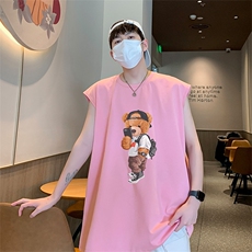 直播抖音得物品质纯棉250克重磅男无袖背心T恤T595P28控39，男装T恤，电商C408(原B339-1)