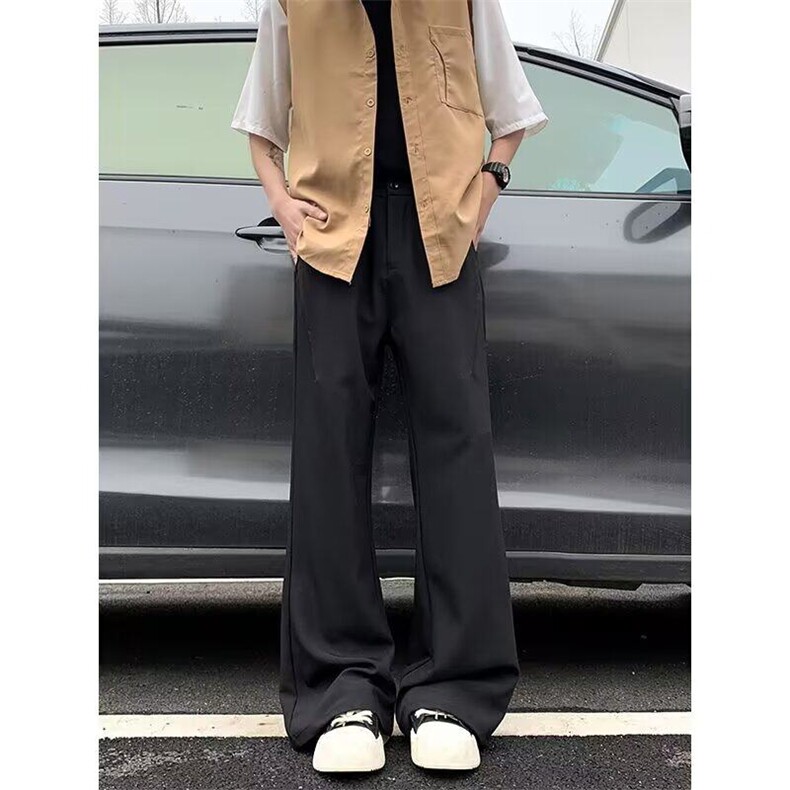 休闲直筒西裤男款春秋季垂坠感高级感裤子微喇西装裤，男装休闲裤，星座506B