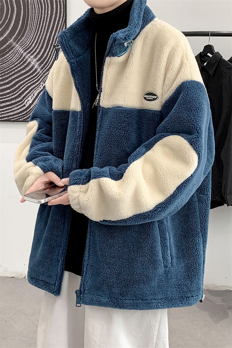 冬装青少年加绒加厚棉衣港风羊羔绒宽松外套男女910-P105控价138,男装棉衣,电商A441-1
