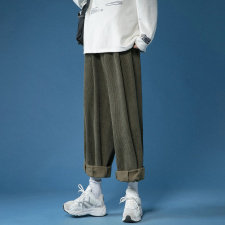 蒙马特直筒阔腿裤大码拖地老爹哈伦灯芯绒加长宽松休闲K116/P65，男装休闲裤，电商A221A