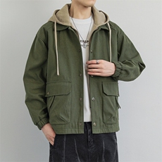 2025春季新款假两件夹克男工装青少年宽松外套冲锋衣JK0197-P93，男装夹克，星座308B-2