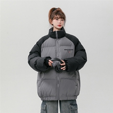 中性风情侣冬季时尚印花百搭立领加厚棉服外套MY66606P115控158，男装棉衣，电商A268