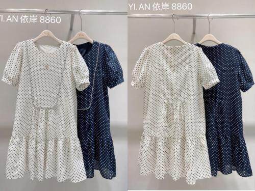 点点连衣裙，女装连衣裙，依岸