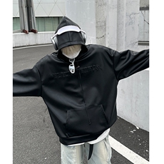 美式ins高街风暗黑小众圆领皮卫衣套头皮衣外套现货-PY01-P75，男装皮衣，电商B327