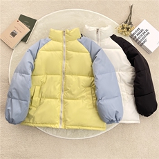 加绒加厚冬款男女立领棉衣保暖拼色面包服外套MY22P75，男装棉衣，星座1013-1