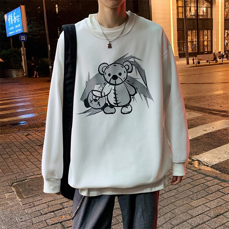 2021秋冬新款百搭宽松圆领9印花男女卫衣A815,男装卫衣,电商A132（原电商B245）