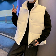 中高领冬季男士棉马甲纯色加厚棉背心潮流外套男A266-WMJ621-P45，男装背心/马甲，电商A266