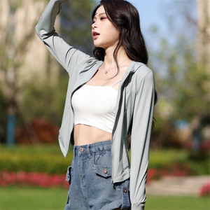 2025夏季新款防晒服冰爽防紫短款修身大帽檐女子图片