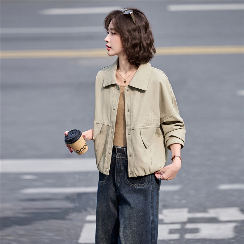 海宁皮衣女短款26年春秋新款皮夹克高级感气质小个子减龄外套,女装皮衣,江南女神