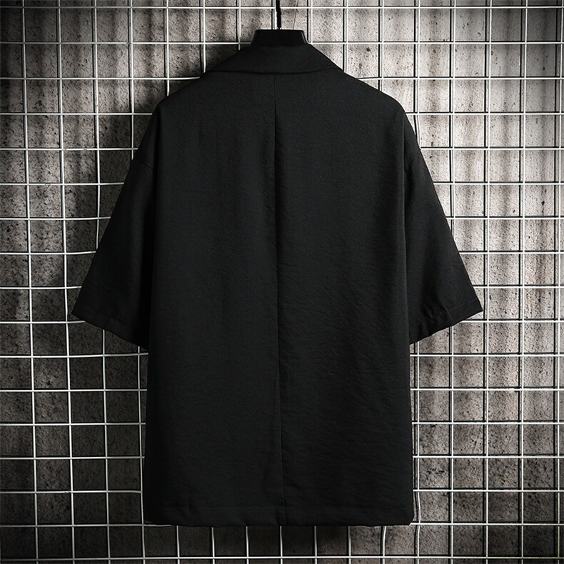 A119-P50七分袖西装男大码宽松五分袖小西服网格挂拍,男装西服,电商A040A
