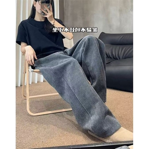 斑马纹弯刀卫裤男款秋微喇裤子宽松阔腿直筒休闲长裤 K6022图片