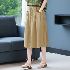 纯棉裙子洋气减龄2023年夏季新款潮韩版休闲百搭半身裙子遮肉显瘦，女装半身裙，简韵佳