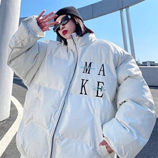 冬季棉服欧美风美式面包立领字母刺绣加厚棉服，男装棉衣，星座506A