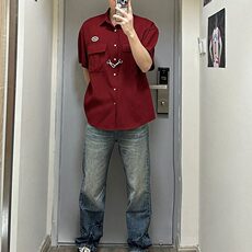 【有货】DT2255-P50美式短袖衬衫夏季学院风设计感小众开衫衬衣，男装衬衫，星座603-2
