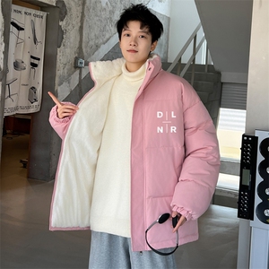 ！2023冬季新款男士立领棉衣简约字母印花棉服外套MY122P70图片