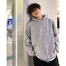 抖音得物高品质全棉二开480克加绒双拉头双拉链卫衣开衫SL001，男装卫衣，电商A486