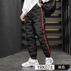 加绒加厚冬男女羽绒棉裤保暖字母红条纹束脚棉裤大码M-5XLha2P38，男装棉衣，星座1013-1