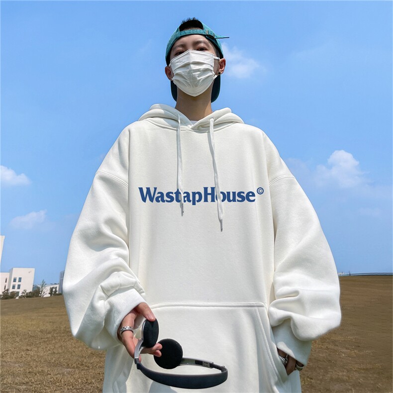 ！ 秋季重磅宽松大码港风house印花连帽卫衣LW128-特p35图片