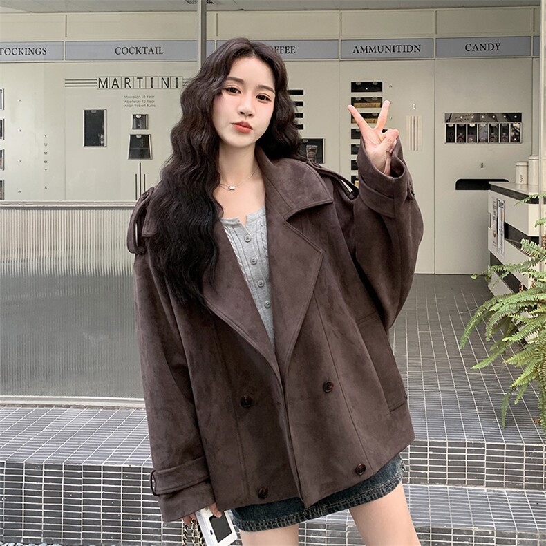 新款。麂皮绒外套B276-2536-P155-K238,女装短外套,2B113