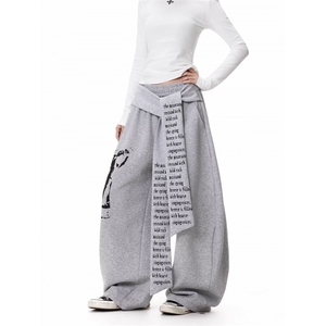网络图现货 潮流百搭时尚文艺慵懒气质新款简约休闲裤insJW23-P48图片