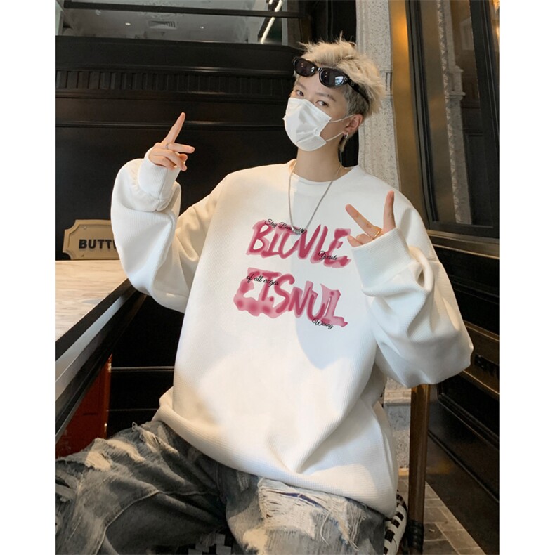 华夫格！华夫格上衣男圆领华夫格卫衣男大码长袖t恤男HY218-特P23,男装T恤,电商B367