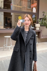 韩版气质双面羊绒大衣套装女2025年秋冬季新款显瘦呢子马甲两件套，女装毛呢外套，1C130