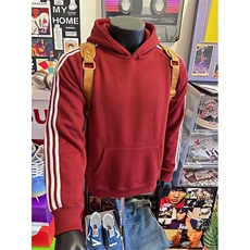 抖音得物高品质26春装美式高街全棉宽松三条杠织带连帽卫衣CM06，男装卫衣，电商A486