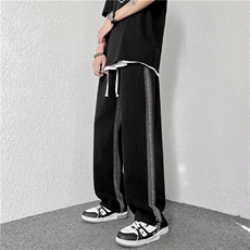 牛仔裤男秋冬加厚加绒渐变韩版oversize直筒长裤N0272-P45加绒P50，男装牛仔裤，星座308B-1
