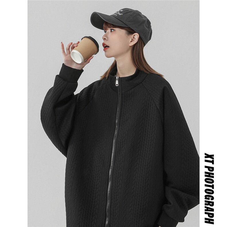 2026中性风菱形麻花辫花纹面料夹克女大码M-5XL休闲JK77086P65控，男装夹克，星座227-7