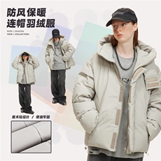 2025冬款连帽羽绒服--5217模特图，男装羽绒服，电商S012（CATTEE）