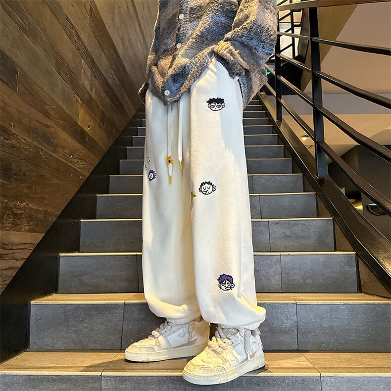 2025冬季新款外景大码加绒摇粒绒北极绒卫裤M-5XHK23915-特P45,男装休闲裤,电商A022