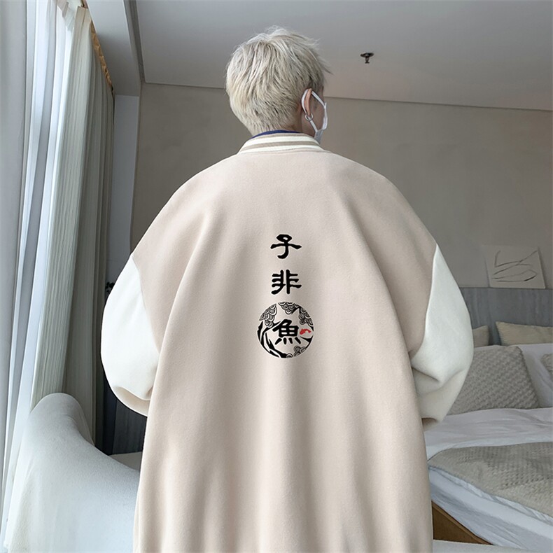 摇粒绒棒球服男大码开衫卫衣男夹克BF86070-P65,男装夹克,电商A040