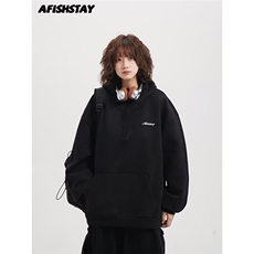W42-P41冬季大码重磅连帽卫衣男潮流帅气宽松加绒加厚上衣，男装T恤，电商B323A