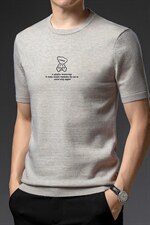 BSS6051男式2023年初秋短袖针织t恤青年圆领时尚体恤P52，男装针织衫/毛衣，电商B360