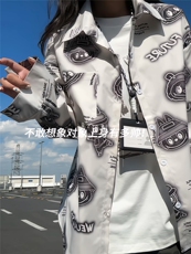 XZ809A/SYR20/P50/控68labubu印花长袖衬衫，男装衬衫，星座809A(原222-1)