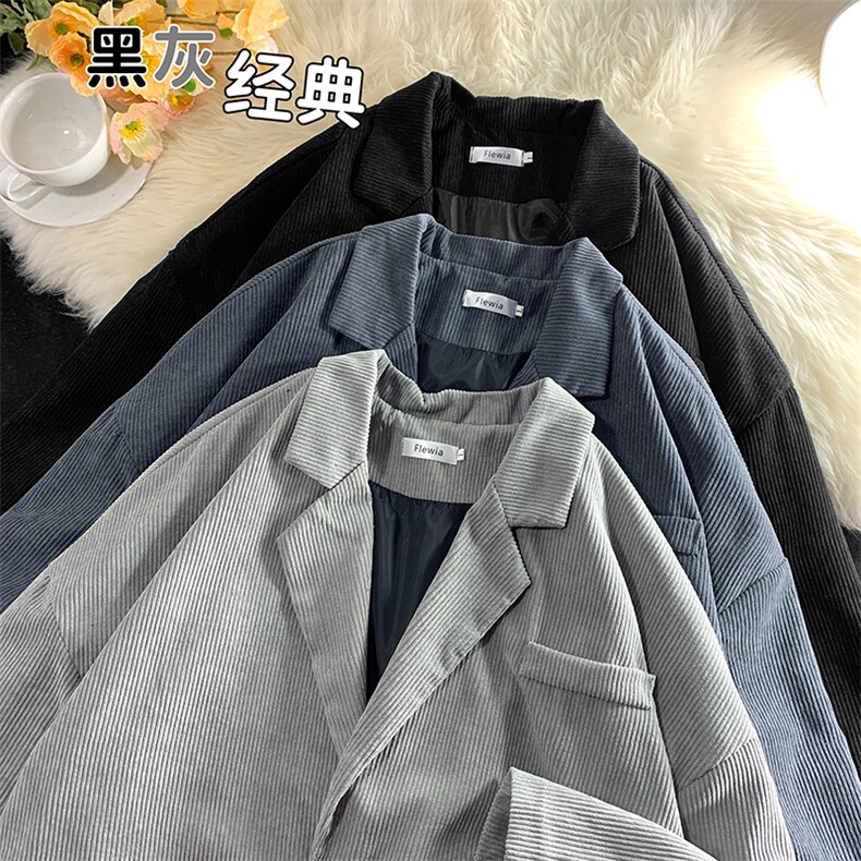 现货纯色灯芯绒小西装男西服KD248-P65图片