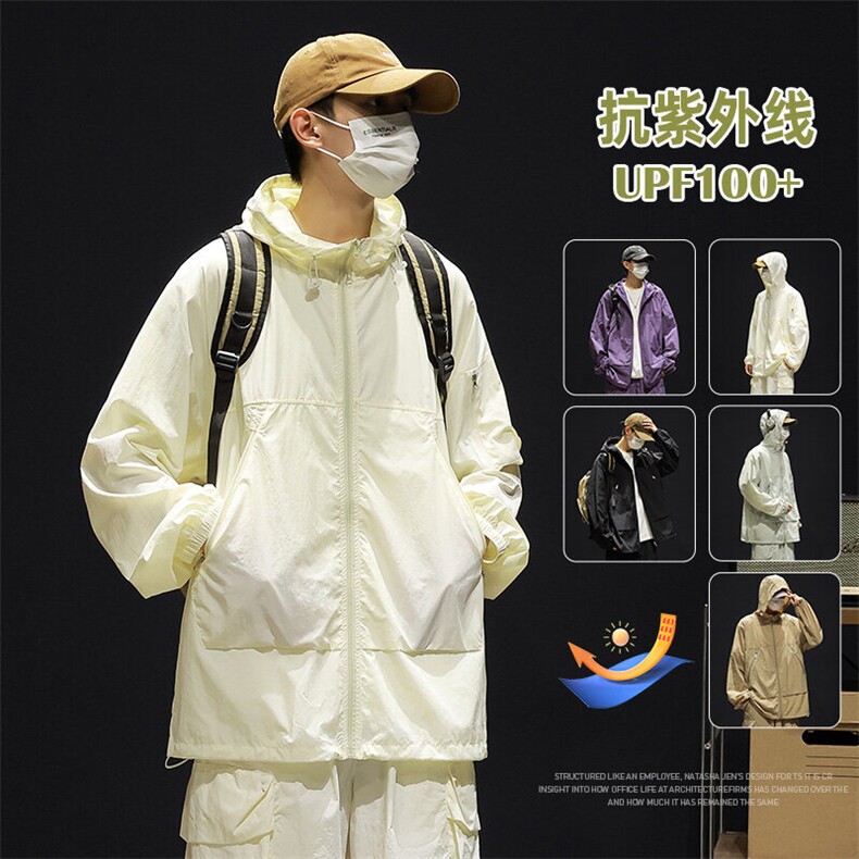 UPF100+有报告凉感轻薄透气套装防晒服两件套HS622-P75,男装防晒衣,星座1206（原A206）