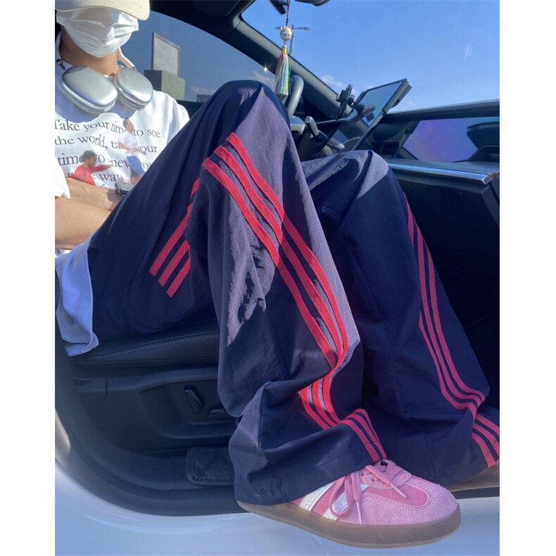 26夏季新款潮流三条杠美式运动宽松冰丝裤B315-K24240-特p30控58,男装休闲裤,电商B315