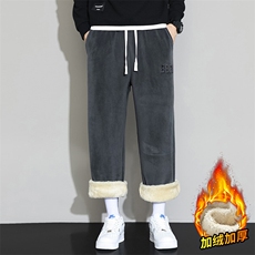 217-2-NK557-P45冬季新款羊羔绒加绒加厚直筒休闲裤男大码卫裤，男装休闲裤，星座217-2