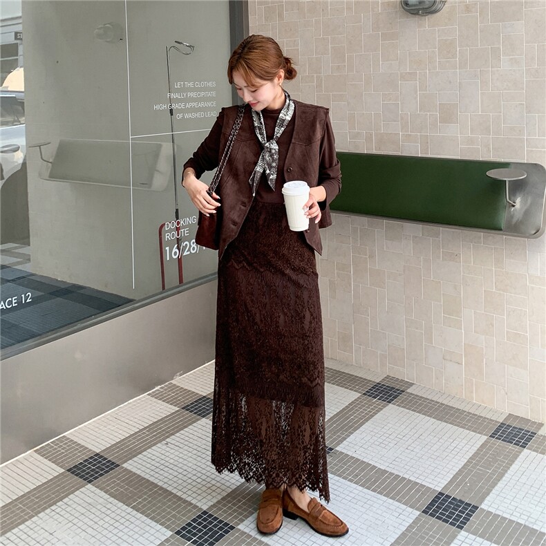 【新品】美拉德套装裙两件套配丝巾1D085-2618-P190-K248,女装套装/套裙,1C130