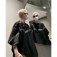 丝光棉解构短袖T恤夏季小众设计拉链半袖体恤XZ514-2-202496-P63，男装T恤，星座514-2(原B239)