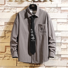 LC42108-P45痞帅领带长袖衬衫男士大码dk制服男jk衬衣男，男装衬衫，电商A040A