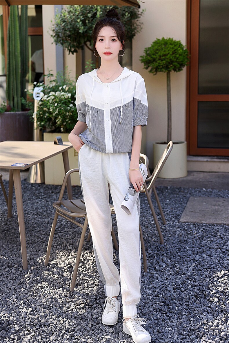 夏季休闲运动套装女2025年新款时尚显瘦防晒衣两件套洋气减龄气质,女装套装/套裙,艾尚靓装