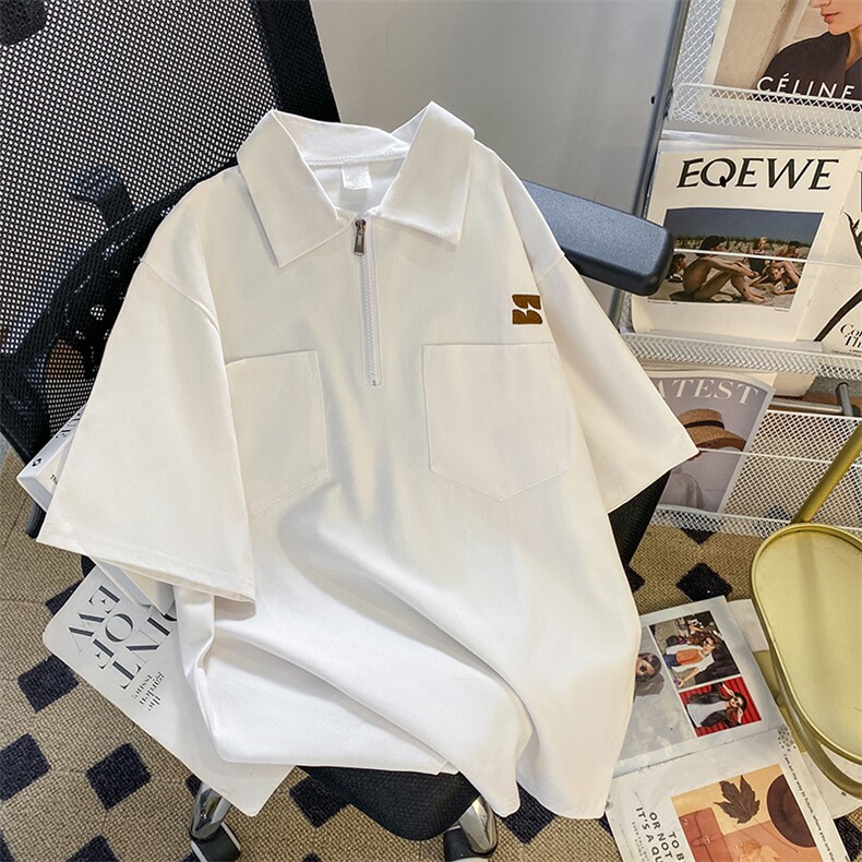 POLO衫男韩版潮流高街帅气纯色2026夏季新款ins宽松外套WB083-P32,男装Polo衫,星座412