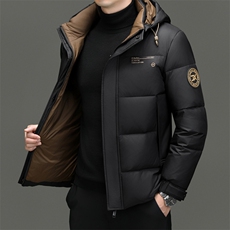 冬季男士鸭绒羽绒服时尚面包服保暖加绒男品质潮服可脱卸帽外套，男装羽绒服，钱塘6003（原4033）